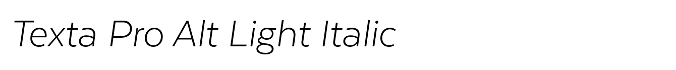 Texta Pro Alt Light Italic
